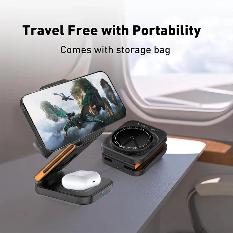 3-in-1 Foldable Magnetic Wireless Charger
