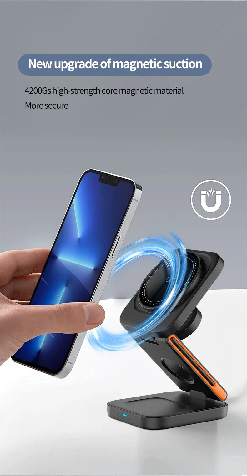 3-in-1 Foldable Magnetic Wireless Charger