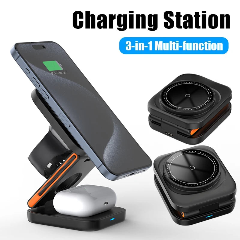 3-in-1 Foldable Magnetic Wireless Charger
