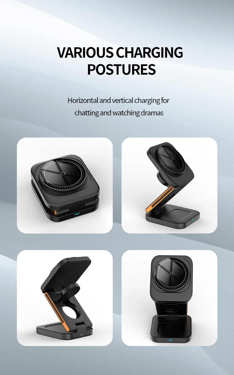 3-in-1 Foldable Magnetic Wireless Charger